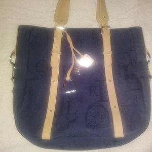 Ralph Lauren Tote Navy Blue and Tan